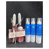 (2) Conair Hair Brushes and (3) Dry Shampoo