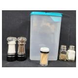 Plastic Food Storage + (2) Prs Salt & Pepper