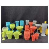 Large Lot of Hands Painted Glassware