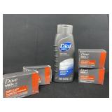 (4) Dove Bar Soaps and Dial Body Wash
