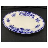17" Vintage Flow Blue Serving Platter (Oval)