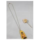 Handpainted Hair Pin & Pendant