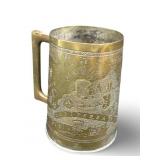US WW2 Vintage Old Trench Art Brass Beer Stein Mug