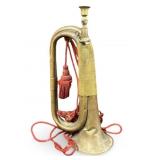 Vintage Bugle Horn Brass With Carrying Cord