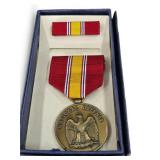 Vintage National Defense Medal & Ribbon Bar in Box