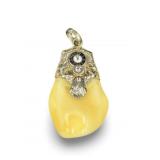 ELKS LODGE DIAMOND AND WHITE GOLD PENDANT