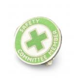 Vintage Green Cross Safety Member Lapel Pin