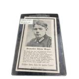 WWII Soldier Alfons Mayer Obituary Card