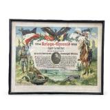 WW1 German Service Certificate For Kurt Hentlrchel
