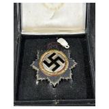 WWII Cased Gold German Cross Award Metal Badge
