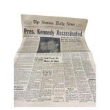 1963 President Kennedy Assassinated Newspaper