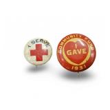 Vintage Red Cross Button Pre WWII Pre 1940 I