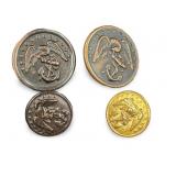 (4) US Military Uniform Buttons