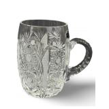 Vintage Real Lead Crystal Cut Beer Glass Mug