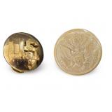 Military Pin U.S. Domed Disk Brass & Vintage US