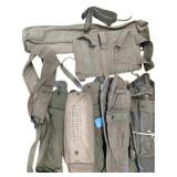 Large Box Vintage Military Canvas Pouches & Straps