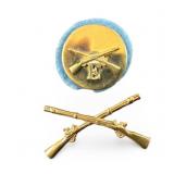 Vintage Crossed Rifles Military Army Infantry P