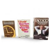 (3) Hardback Books, Iacocca, Old Clocks