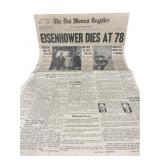 1969 Eisenhower Dies at 78 Newspapers