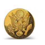 WWII Brass US Military Army Round Hat Pin Badge