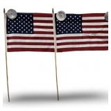 (2) American Parade Flags 1986 & 2008