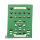 WWII Assorted Military Buttons Display Collection
