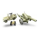 Military Field Cannon & USA Sophie Jeep Metal Toys