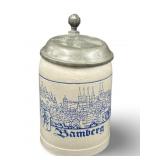 VGT Bamberg Stoneware Beer Stein W/Lid