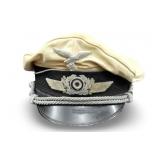 Luftwaffe Officerï¿½s White Top Summer Visor Cap