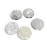 (5) 1949 WWII (5) German Coins
