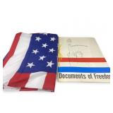 Documents of Freedom & USA Flag
