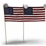 (2) 1984 American Parade Flags