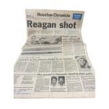 1981 Reagan Shot Houston Chronicle Newspaper
