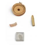 Possible Meteorite, Bullet, Leather Strap