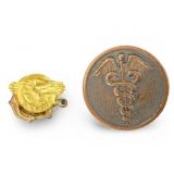 ORIGINAL WWI MEDICAL CORPS U.S. ARMY COLLAR DISK