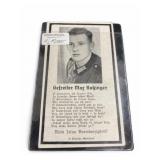 WWII Private Mar Rakinger Obituary Card