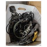 Box of Vintage Military Phone/Headset Parts