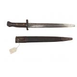 Edwardian Double Edged Bayonet with Scabbard
