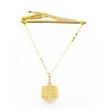 Rare Hickok Tie Clip W/ 49 Torch Book Gold Tone