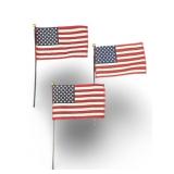 (3) Mini US Stick Flag 4" x 6" on Pole USA