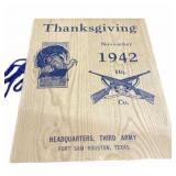 1942 Third Army Thanksgiving Dinner Program