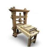 Vintage Miniature Wood Model of Printing Press
