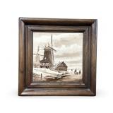 1850 Cees Van Leeuwen HandPainted Tile FrameSigned
