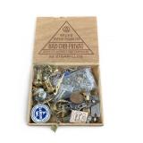 VGT Cigar Box Filled W/ Buttons,Pins,Coins & More