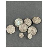 VGT Military Buttons 6 Large 2 Small