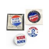 Vintage Nixon Agnew Campaign Pin Backs