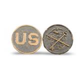 WWI US ARMY INFANTRY TUNIC JACKET US COLLAR DISC