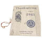 1943 Third Army Thanksgiving Dinner Program