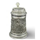 Munzel Koblenz Pewter Beer Stein Elk Deer Pheasant