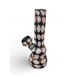 NWT Pink & Black Glass Bong 8"